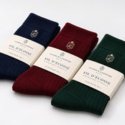 Dreier-Set Club Socks No. 1 in Navy Blue, Burgundy und Racing Green nebeneinander